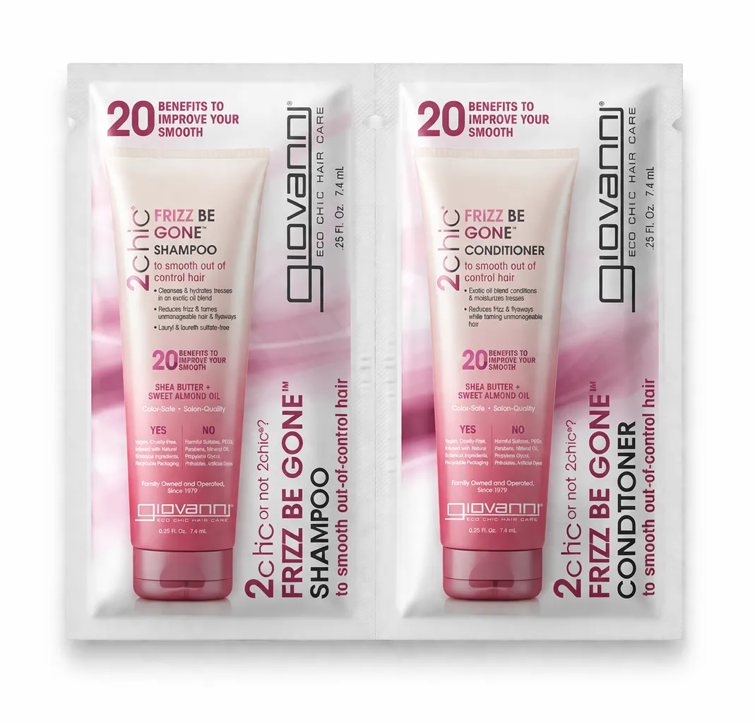 Muestra Giovanni 2chic Frizz be Gone Shampoo Y Acondicionador 14.8ml